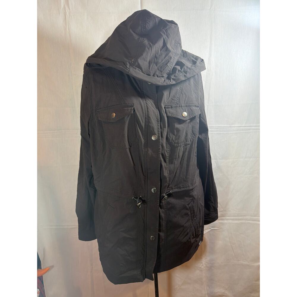 LL Bean Jacket Womens XL Black Boundless Softshell Coat Hooded Pocket Outdoor
